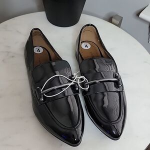 NWOT 14th and Union black patent slip on shoes